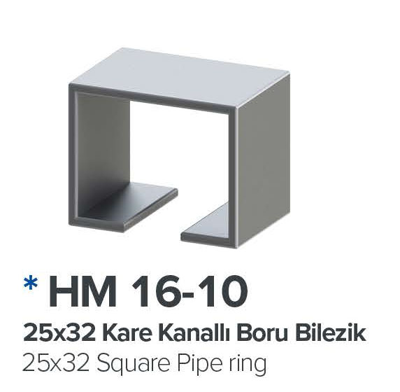 Kare Kanalli Boru Bilezik